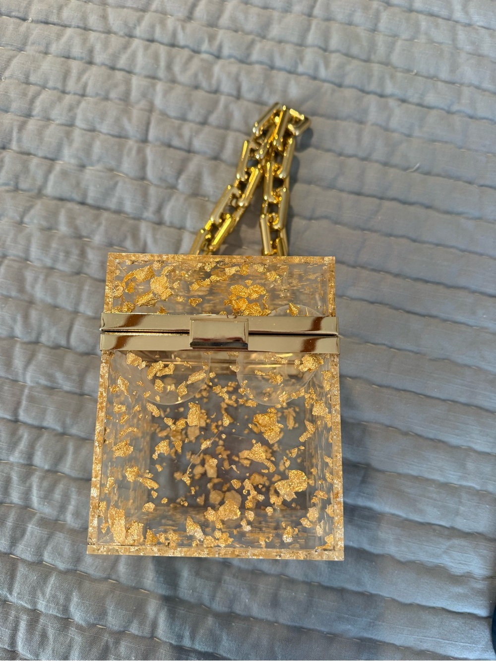 Gold Flake Clear Acrylic Mini  Bag